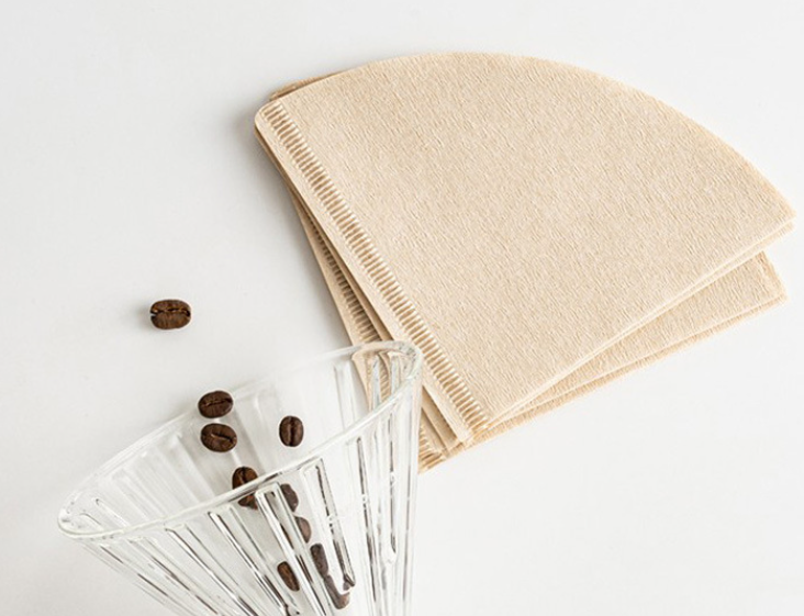 Coffee filter, small cone, natural wood color