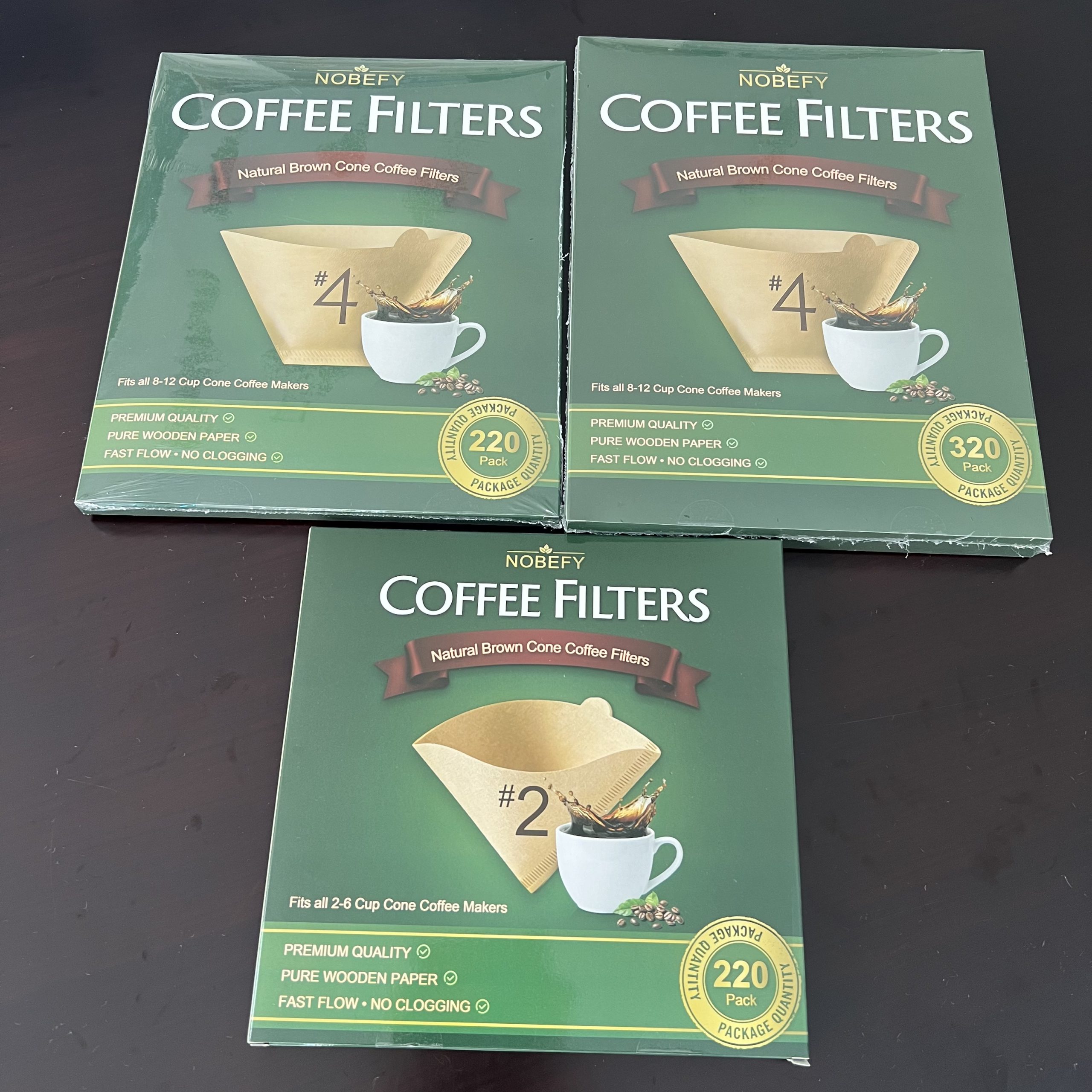 Large White Cone Coffee Filters 100pcs/bag packaging