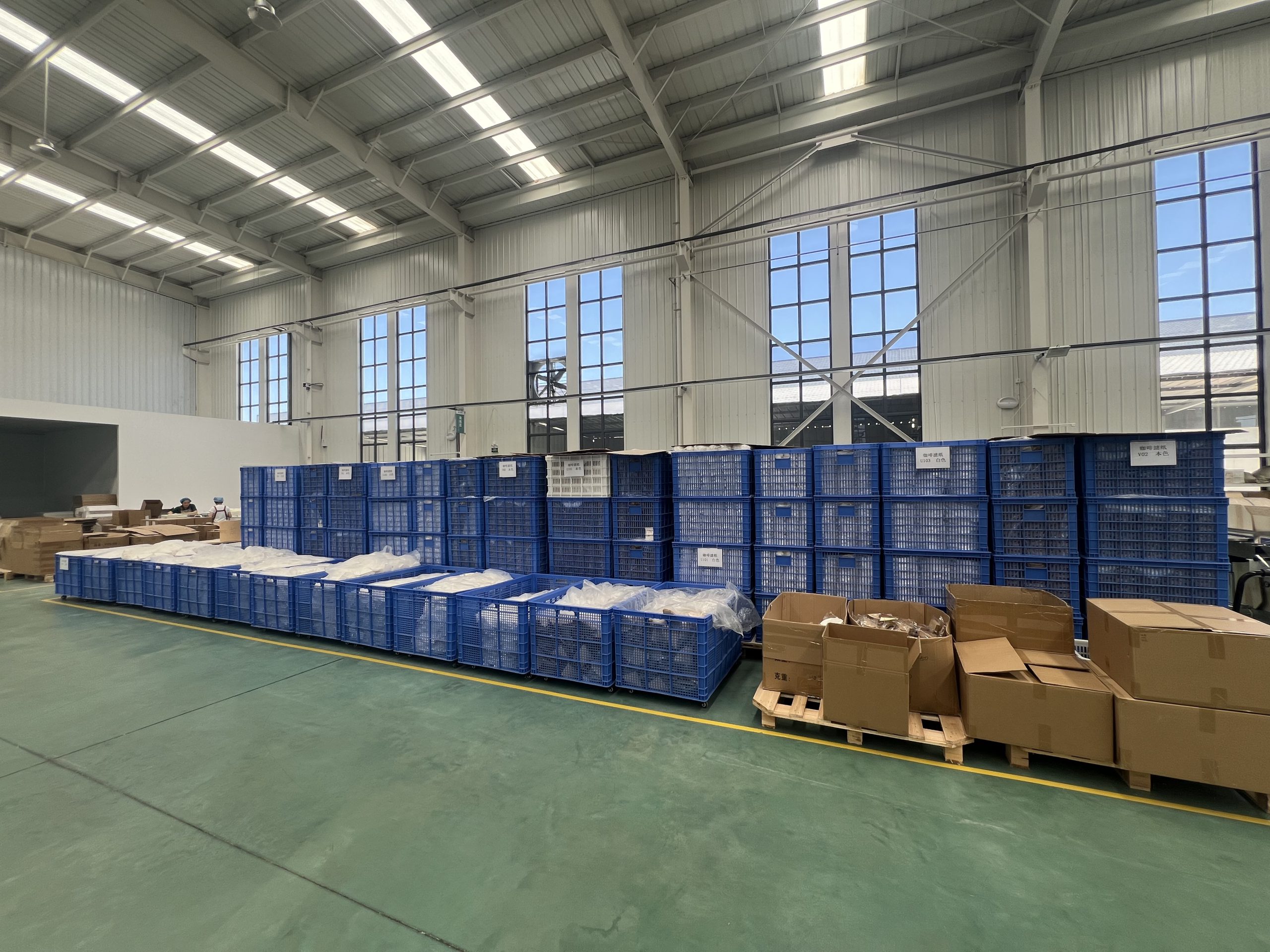 Coffee filter paper factory workshop and warehouse wholesale inventory