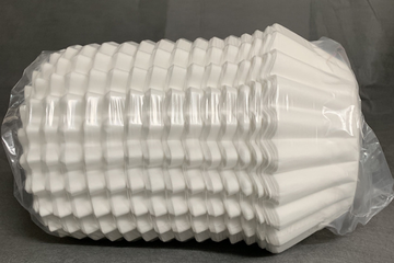 Fluted coffee filter paper for pour-over brewing (V-Style cone design)